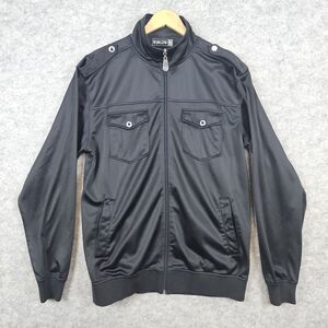 GMAG Men's Black Full Zip‎ Jacket Size XL Snap Front Pockets Cotton Polyester